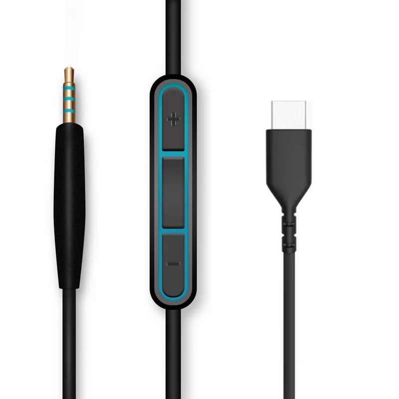 Wired Earphone Mic - Kabel Jantan USB C Ke 2.5Mm