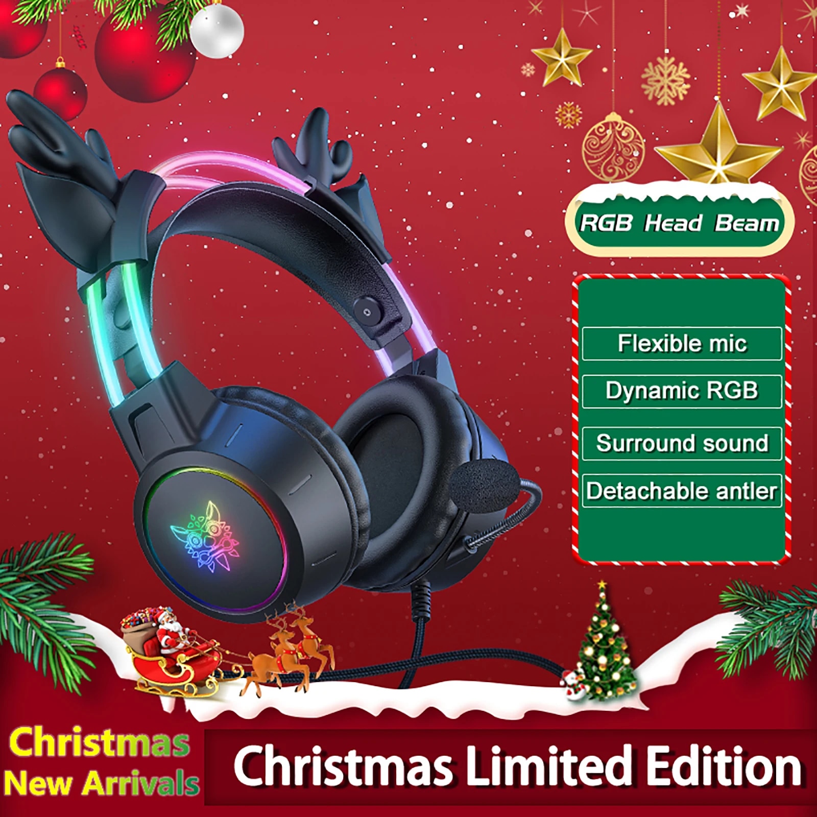 Gaming Headset Rgb - ONIKUMA Headset game dengan pemegang, Headset