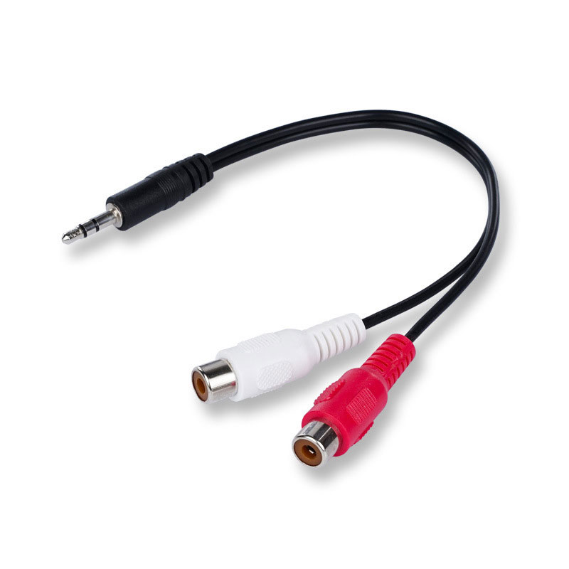 Audio Splitter Y - Kabel adaptor Audio Stereo wanita, 3.5