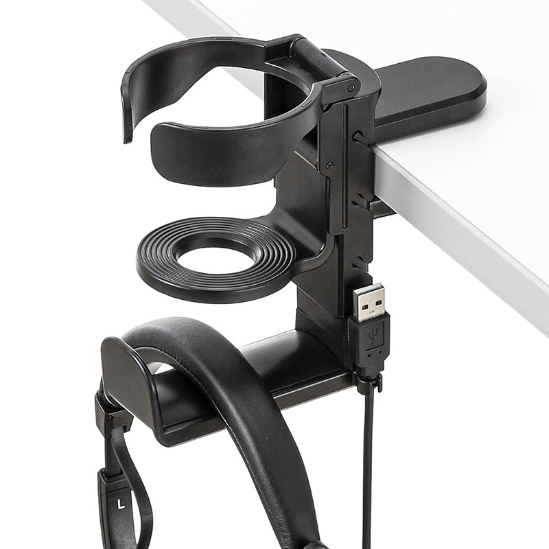 Headphone Stand Desk - Tempat Cangkir Meja dengan Gantungan Headphone,