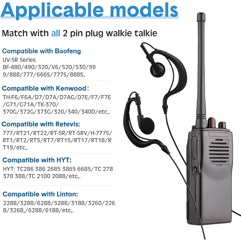 10 Buah Earpiece Walkie Talkie - Wired Earphone Mic ulasan dan harga