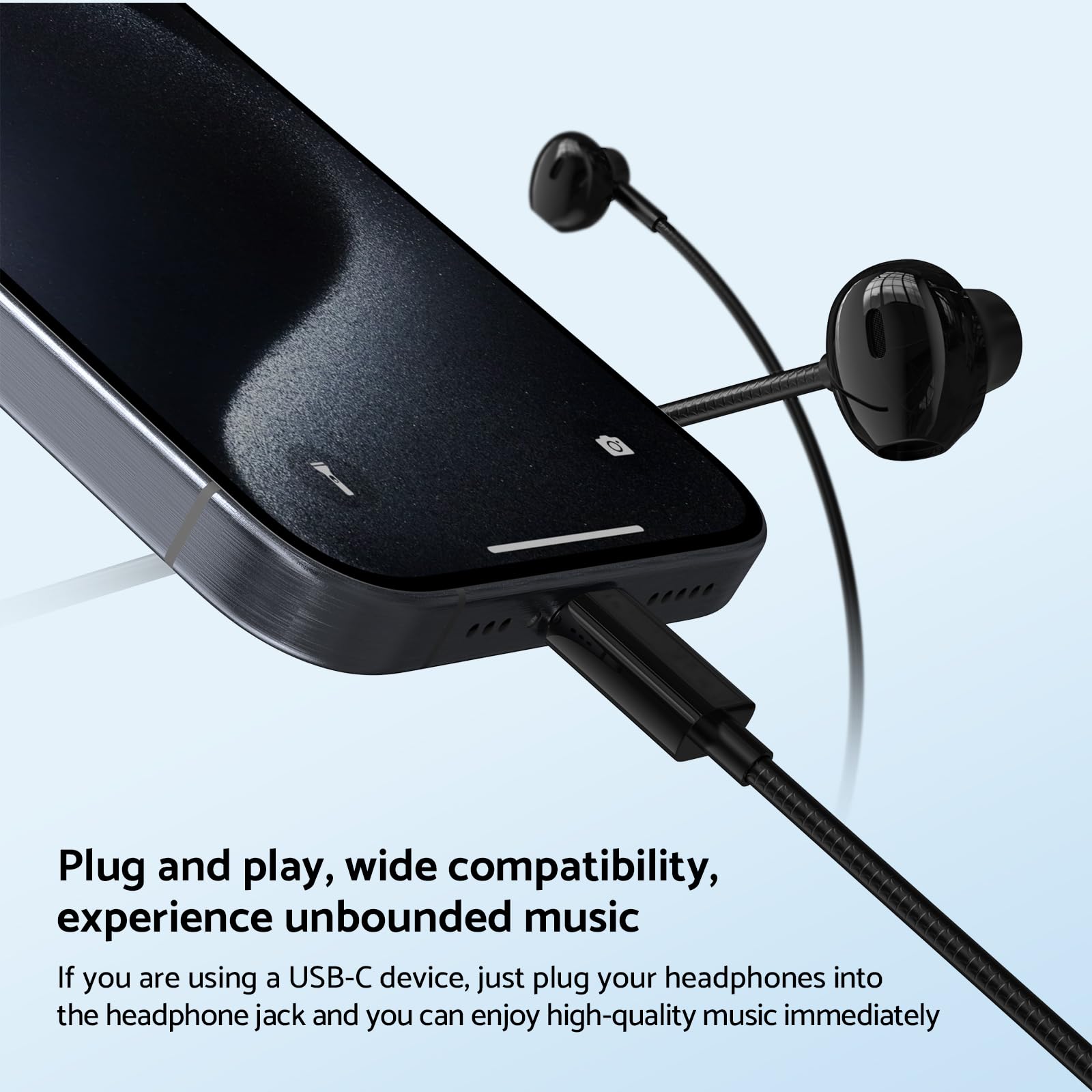 Headset Kontrol Volume Tipe C  - Wired Earphone Mic ulasan dan harga