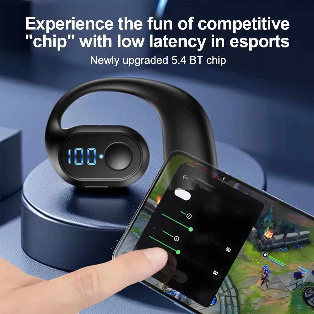 Headphone Bluetooth 5.4 Nirkab - Sports Earphone Hook ulasan dan harga