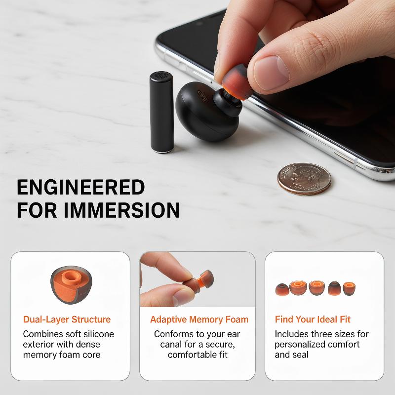 ❤️   2 Buah Casing Silikon Ear - Earphone Foam Tip ulasan dan harga