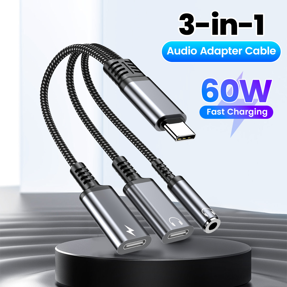 Kabel Adaptor Audio Tipe C 3in - Earphone Splitter Jack ulasan dan harga